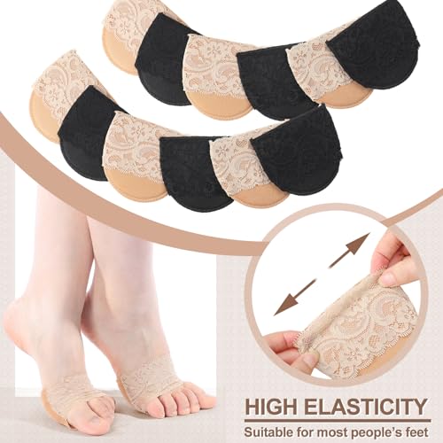 Image of Cutecrop 12 Pairs Women's Open Toe Topper Socks for Mules Non Slip Sandal Liner Socks No Show Toe Covers with Sponge Cushion
