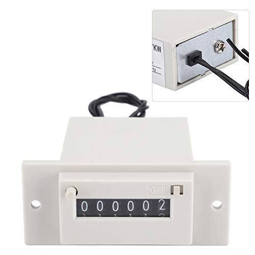 Digital Pulse Counter, 6 Digit Electromagnetic Totalizer, Panel Mount Accurate Counting for Industrial Machinery