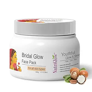 Bridal Glow Face Pack for Deep Exfoliation Blackhead, Removal Refining Pores, Instant Brightening and Hydrating Skin, All Skin Types, No Parabens & Sulphates, 300gm