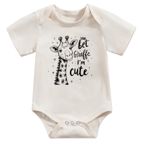 Baby Reveal Romper Deer I am Cute Infant Bodysuit Newborn Onesie Funny Letter Print Baby Shower Boho Clothes Pregnancy Announcement Gender Neutral Outfit 0-3 Months