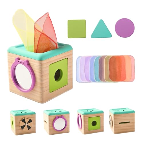 Boîte à mouchoirs bébé éducative avec miroir sensoriel