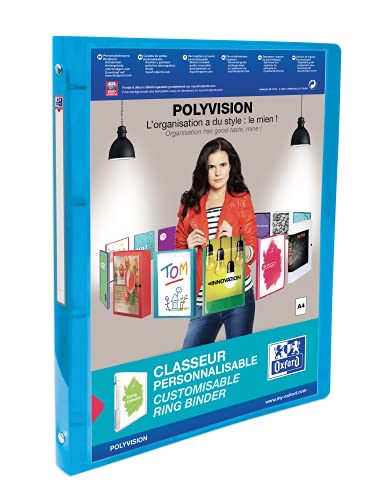 Oxford Ringbuch A4, polyvision, 4 Ringe, 2 cm Rücken, 5 Farben, 12 Stück
