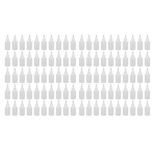FAUOSWUK Botella Exprimible de Plástico de 100 Piezas, Botella Dispensadora de Líquido Translúcido de 60 Ml con Escala, para Condimentos de Aceite de Pigmento de Tinta, Artesanía de