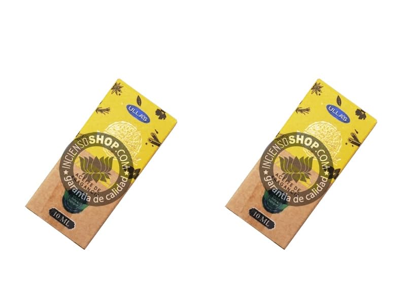 INCIENSOSHOP (Envío NO incluido) - Vainilla pack 2 unidades Aceite esencial diluido organico de Ullas en botella de 10 mililitros