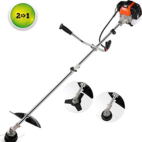 COOCHEER 42.7cc String Trimmers 2-in-1 Weed Eater Gas Straight Shaft Weed Trimmer/Brush Cutter