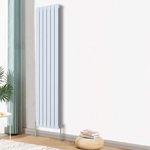 Blümme Vertical Single Flat Panel Designer Radiator Bathroom Heater Central Heating Radiators 1800 x 408mm White