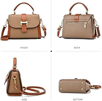 NICOLE & DORIS Handtas voor dames, schoudertas, klein, PU-leer, chic, messenger bag, crossbody tas met draaggreep aan de bovenkant met hanger, zwart