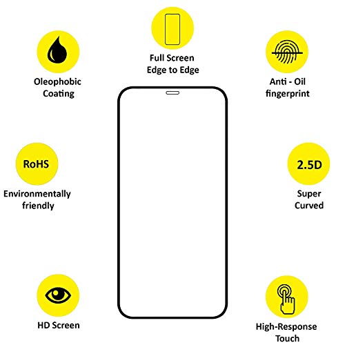 Image of DD SON Premium HD+ Tempered Glass Screen Protector Guard Compatible For iPhone 12 Pro Max (6.7) Edge to Edge Coverage With Easy installation kit for Smartphone