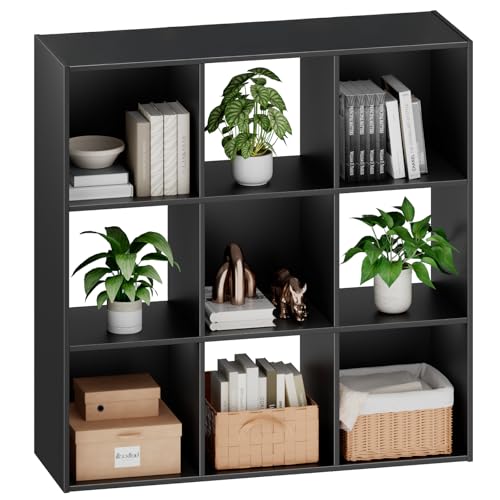 Sweetcrispy 9 Cube Storage Organizer - Open Cube Bookshelf with 5 Removable Back Panels, Display...