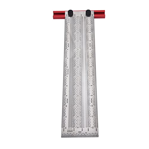 Tルールステンレス鋼シルバースクリビングルーラー木工測定ツールの位置決め (30.5cm / 12in)
