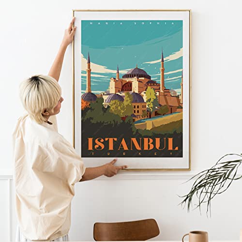 Gaeaverse Turkey Istanbul Hagia Sophia City Landscape Travel Posters Vintage Room Decor Aesthetic Canvas Paintings For Bedroom Wall Art Home Decoration (18X24 Inch) #TOP3