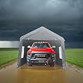 12x20 FT Heavy Duty Outdoor Carport Canopy with 6 Roll-up Ventilated Windows & Removable Sidewalls Car Canopy Garage Boat Shelter Party Tent for Car Boat Truck Motorcycle
