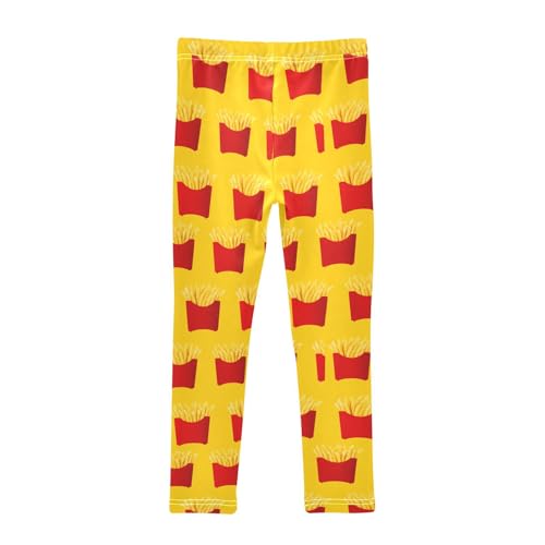 Girls Leggings Size 4T Fries Vivid Yellow Soft Stretchy Pants Breathable Girl Clothes for Workout School2