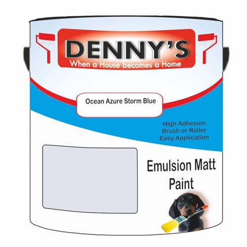Premium Interior Wall & Ceiling Emulsion Paint – Ocean Azure Storm Blue – Rich Matt Finish, Durable & Washable, Low Odour, Ideal for Living Rooms, Bedrooms & Hallways (2.5 litre Tin)
