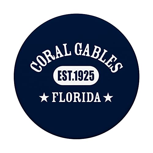 CORAL GABLES FL Classic Athletic Design PopSockets Swappable PopGrip, Black - Image 3