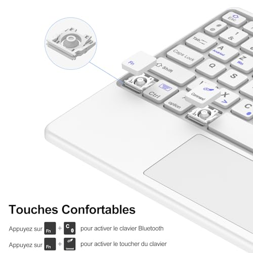 Clavier avec Touchpad pour iPad A16 11 Etui AZERTY Bluetooth Rouge