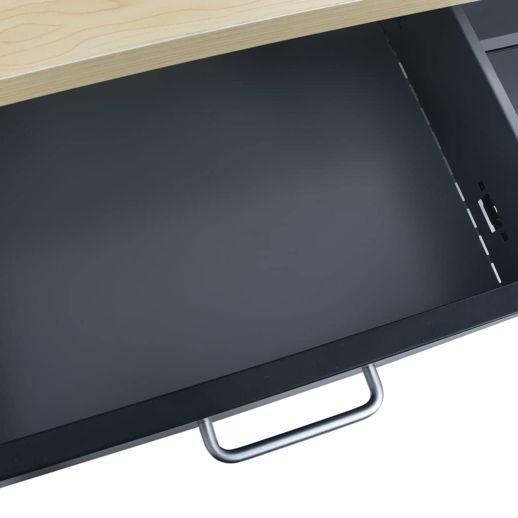 ShGaxin Banco de Trabajo, Mesa De Trabajo Taller, Caballete Mesa, Banco Herramientas, Bancada De Trabalho, Caballete para Mesa, de Acero Negro 120x60x85 cm