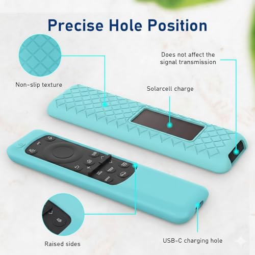 Image of Silicone TV Remote Cover Compatible with Samsung Smart TV Remote 2023 BN59-01432G BN59-01432A (Samsung Smart TV 2023 Model Solar Remote Cover - Style 8, Luminous Blue - Style 8)