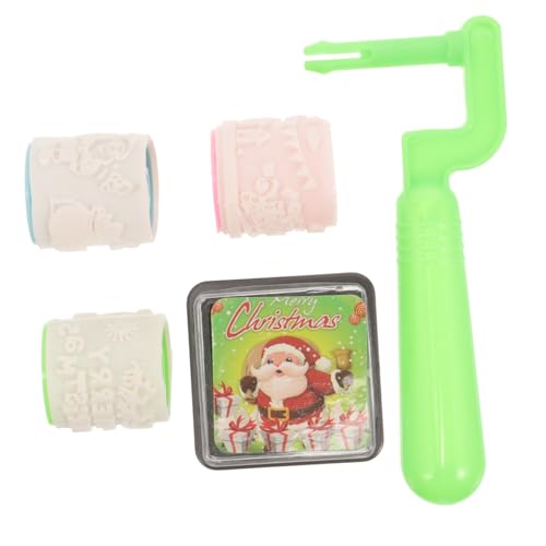 DECHOUS クリスマス胡桃割り人形デコレーションスタンプ 用ローラー印章 多機能インク付文具 幼稚園創意賞品 ランダムカラ