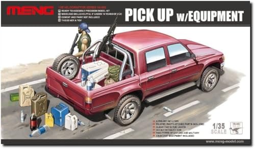 Maquette camion Toyota Hilux 1/35 Meng militaire M82A1 M240B plastique