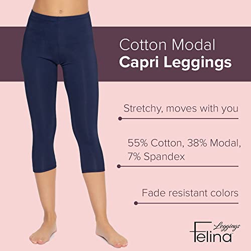 Felina | Cotton Modal Capri Leggings 2-Pack | Lightweight & Soft2