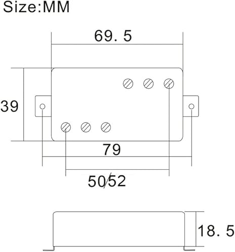 Miniatura 3 de SHENGSUI Pastillas de bobina doble Humbucker de cerámica puente 2.047 in Pickup con estilo LP piezas de guitarra eléctrica cromo