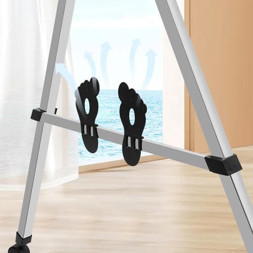 Étendoir à linge pliable à roulettes en acier inoxydable extensible 150 cm - 5