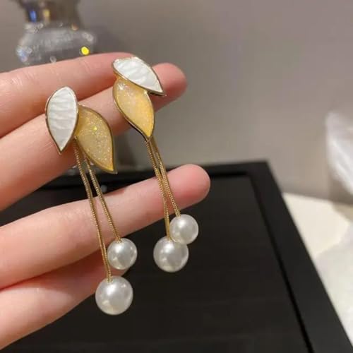Image of Elegant Drop Pearlfect Earrings for Womens | Classic Pearl Dangle Jewelry