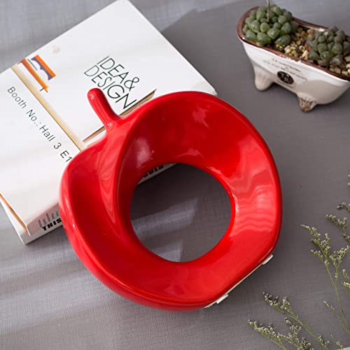 Weidilidu Apple Ceramic Statue - Statue Home Decoration - Pottery Decoration Sculpture Large 9 Inch 6 Color Creative Home Bright Paint (Red Apple) #TOP3