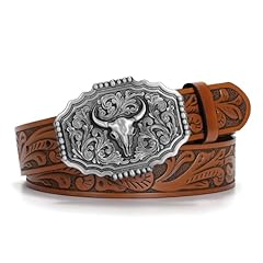 Silver Bull Buckle/ Brown