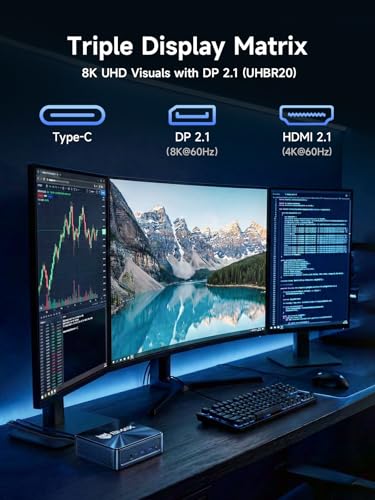 Image of Bmax Mini PC B11 Power, AI Mini PC with Intel Core Ultra 7 155H (Built-in NPU), 24GB LPDDR5 1TB NVMe SSD, 4K Triple Display (HDMI 2.1 /DP 2.1 /Type-C), WiFi 6 /BT 5.2,Mini Desktop Computer for Design