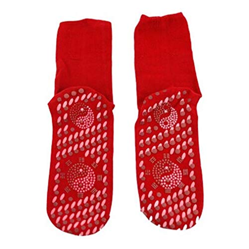 Queenaal Hot Moxibustion Socks Health Socks Fire Moxibustion Physiotherapy Socks Health - red