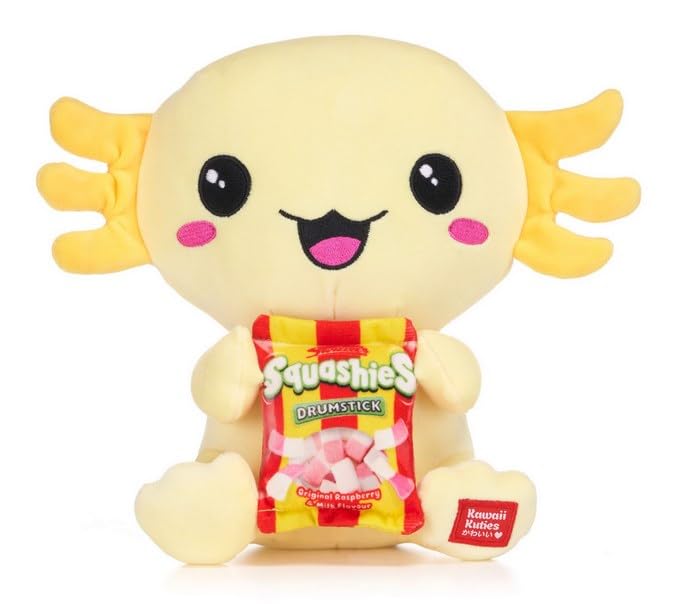 UKToyworld Pastel Axolotl Yellow 25cm Squash'alotl Plush Kawaii Kuties Soft Toy