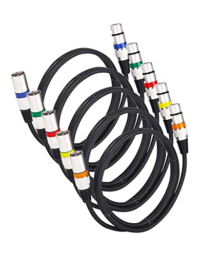 PERMUST 5 PC Cavo XLR a 3 pin maschio-femmina per