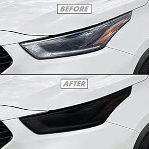 SlickMod PreCut Vinyl Smoke Tint for 2020-2022 Toyota Highlander Headlight (1. Headlight, 20% Dark Smoke)