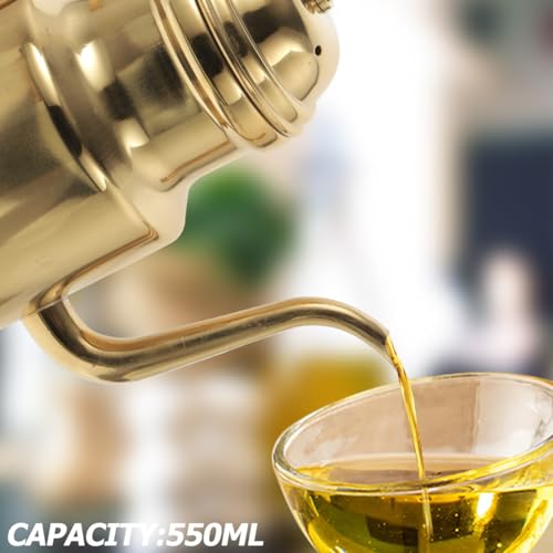 Cabilock 14oz Olive Oil Dispenser Bottle, Stainless Steel Kitchen Olive Oil Vinegar Dispenser Bottle Can for Kitchen Cooking Restaurant BBQ Gadgets and Salad with Air-Tight Cover Golden by Cabilock - Image 4