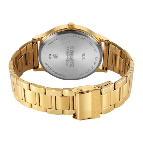Image of Sonata Traditional Essentials Quartz Green Round Dial Men's Watch | Analog Watch | Watches for Men Analog - 77105YM07W
