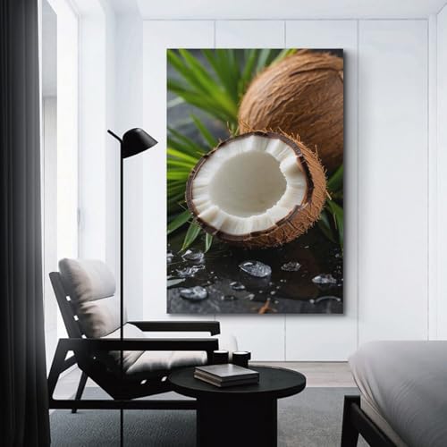 Affiche noix de coco moderne grand format 60x90 poster suspendu design