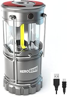 HeroBeam V3 LED Rechargeable Lantern - The Ultimate Collapsible Tough Lamp for Camping, Fishing, Car, Garage and Emergencies - Magnetic Lantern, Flashlight and Emergency Beacon in One!