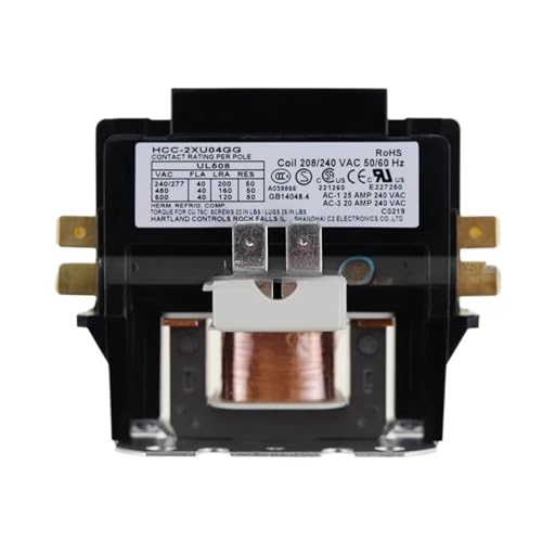 Contacteur AC bipolaire HCC-2XU04GG 40A 208V-240V pour climatiseur