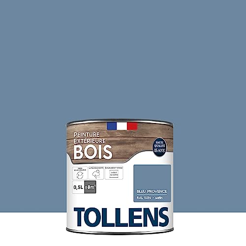 Tollens - Peinture extérieure bois 2 en 1 - Ultra Résistante - Finition Satin - Laque Riche en Résine - Pour Toute Boiserie Extérieure - Sans Sous-Couche -...