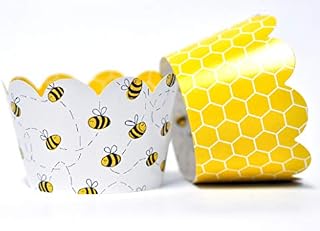 Honey Bee Cupcake Wrappers for Gender Reveal, Birthday Parties, Bridal Showers, Baby Showers