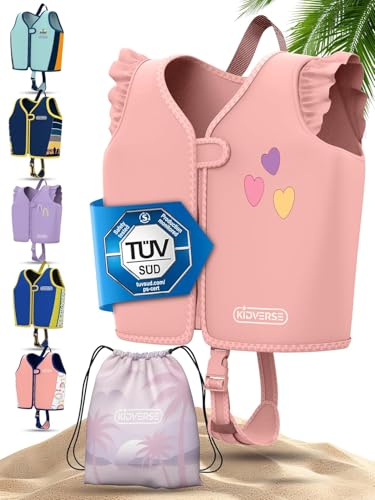 KIDVERSE Schwimmweste Kinder 2-3 Jahre - TÜV geprüfte Schwimmhilfe mit Bauchumfang bis 56cm - Schwimmhilfe Kinder 2-3 Jahre - Kinderschwimmweste zum Schwimmen Lernen - Komfort Schwimmweste Kind