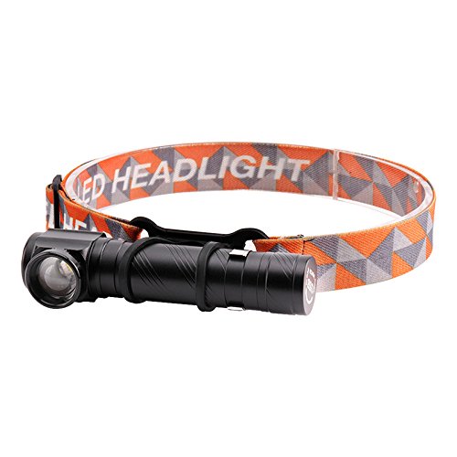 New WindFire Multi-functional CREE XM-L T6 LED Headlamp 18650 USB Rechargeable Compact Flashlight Adjustable Focus Right Angle Flashlight with Pocket Clip Magnetic Tailcap for Working Hunting Camping