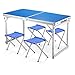 folding chairs lzpq Tavolo da Picnic Portatile da Esterno Regolabile, Tavolo da Campeggio Pieghevole e Sedia, con 4 sedie, in Lega di Alluminio