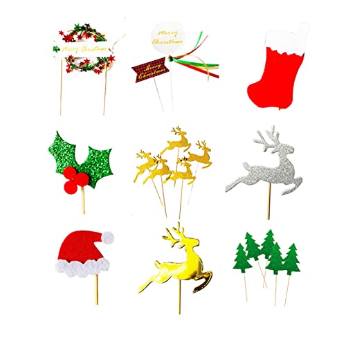 huiyingshe Adorno de Pastel de decoración de Pastel de Navidad -Navidad Pino Sombrero de Navidad Calcetín de Navidad Adorno de Pastel de Ciervo de Navidad,Nueva Corona de Navidad de Adorno de Torta Cover