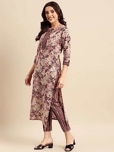 Image of ANNI DESIGNER Women Cotton Blend Kurta & Pant