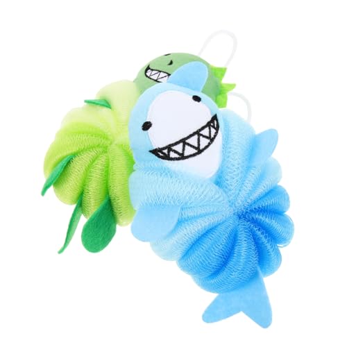 DECOMELODY 2 piezas Esponjas de Baño Infantiles Suaves con Diseño de Dibujos Animados de Unidades Esponjas Exfoliantes para Cuerpo Seguras y Duraderas para Cuidado Delicado Piel