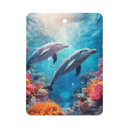 Ocean Dolphin Car Air Freshener Hanging Aromatherapy Tablets for Car Accessories Square