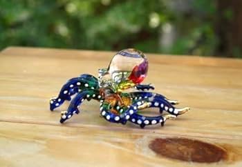 Amazon.co.jp: 手作り手吹きガラスのタコ ガラス細工 ガラスの置物